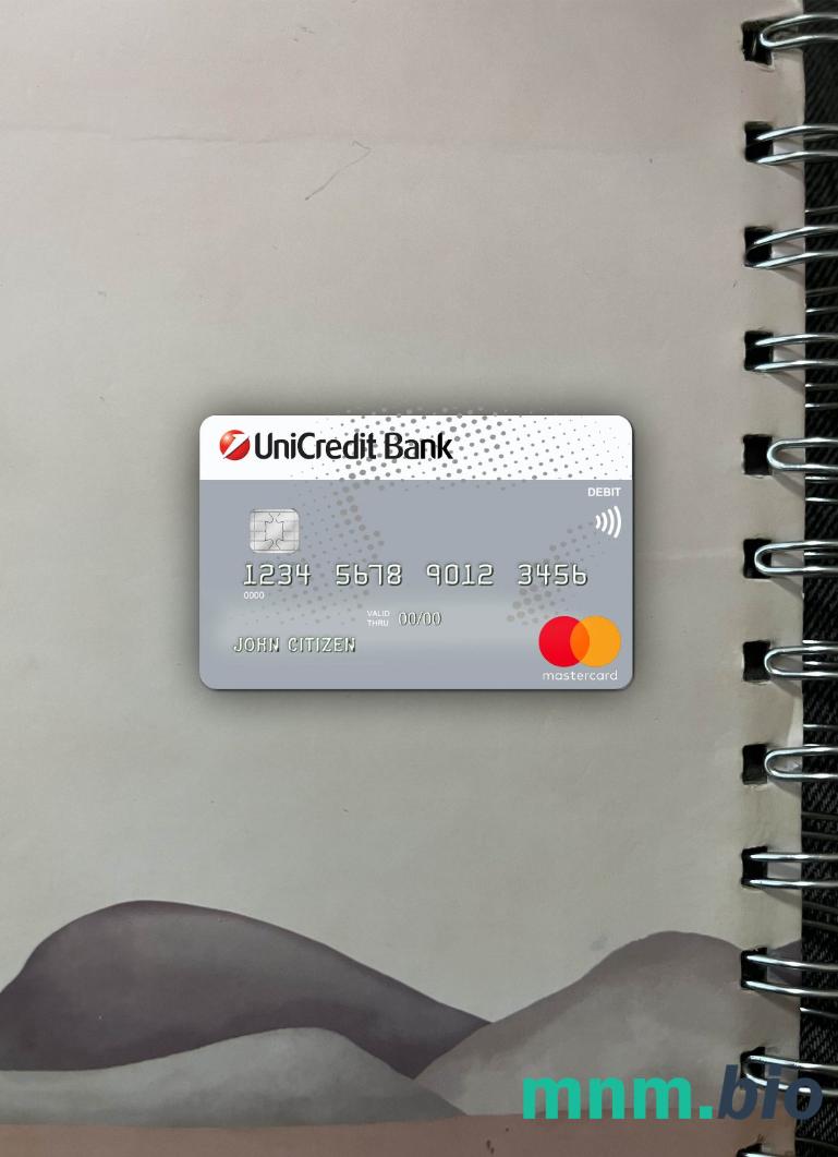 Germany UniCredit bank MasterCard Credit Card wygląd fotograficzny skan PSD + zdjęcie